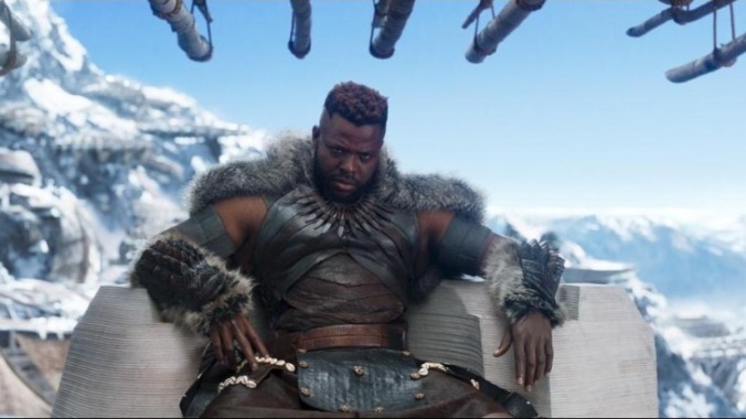 Winston Duke plays the gorilla faced rival M'Baku in Marvel's Black Panther.